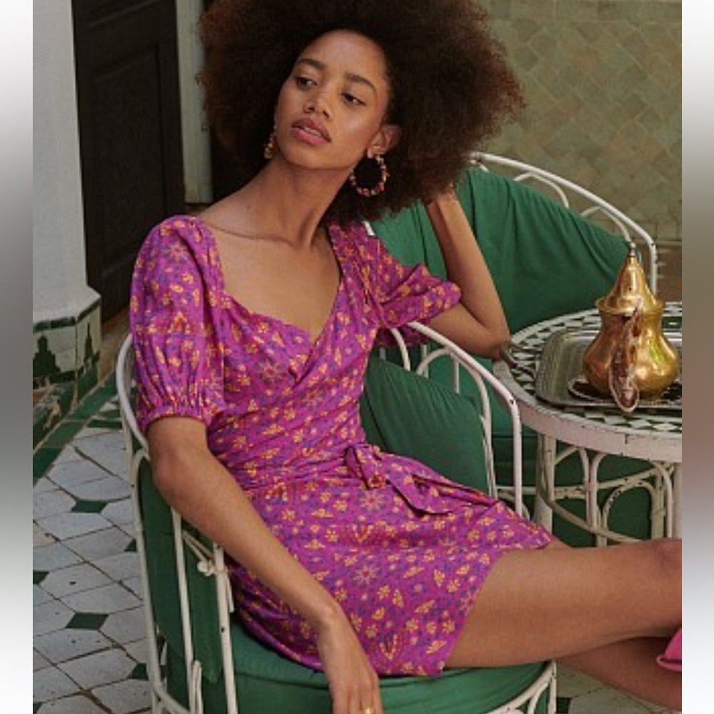 Spell Madame Peacock Sweetheart Mini Dress Boysenberry Size Large - Picture 1 of 12